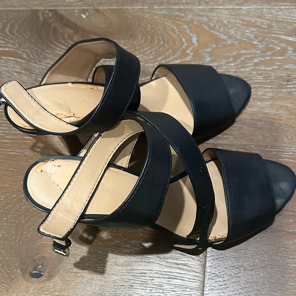 Banana Republic Black Strappy Heels - Picture 1 of 8